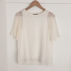 Vince Raw Edge Silk Top